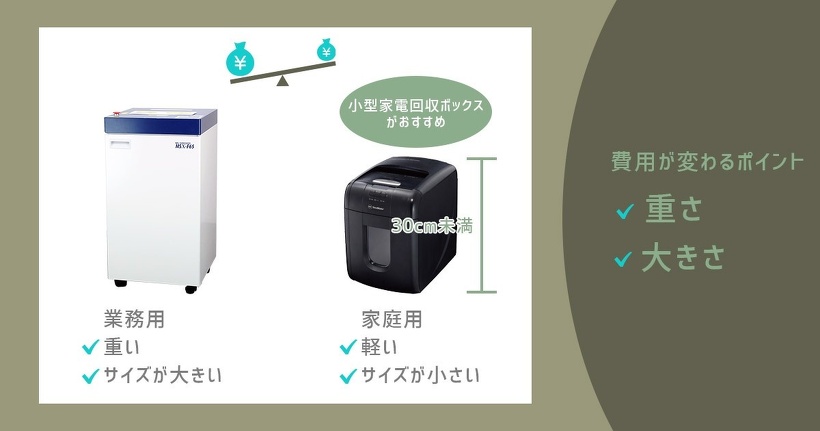 業務用シュレッダーと家庭用シュレッダーの廃棄費用の比較