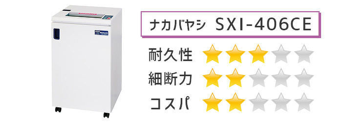 ナカバヤシ A3業務用シュレッダー SXI-406CE